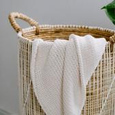 chic basket with throw blanket